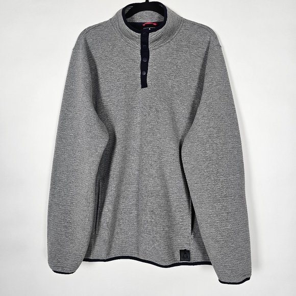 Gerry 1/4 Zip Ribbed Polyester Blend Mens 2XL Long Sleeve Gray Pullover Sweater - Picture 1 of 10